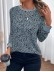 LEOPARD ROUND NECK SHIFT CASUAL BLOUSE TOP