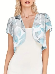 Light blue elegant simple chiffon cardigan smock