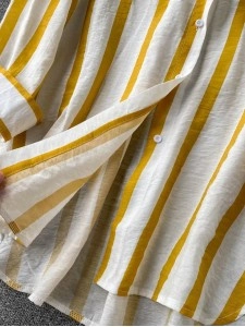 Long loose vertical striped  shirt jacket