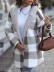 Long Sleeve Plaid Hooded Zipper Loose Jacket