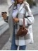 Long Sleeve Plaid Hooded Zipper Loose Jacket