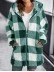 Long Sleeve Plaid Hooded Zipper with Pockets Loose Jacket