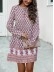 Long sleeve positioning print dress