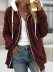 Loose plush zippered hooded jacket