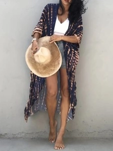 Loose tie-dye holiday kimono smock