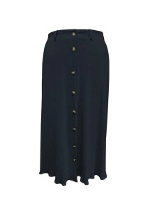 Navy blue cotton crepe half skirt for women