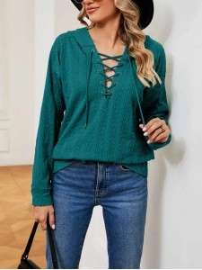 New style tie-neck long-sleeved top