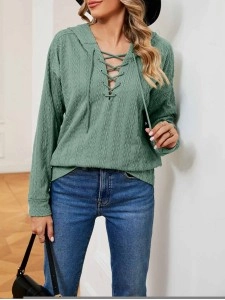 New style tie-neck long-sleeved top