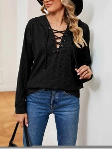 New style tie-neck long-sleeved top