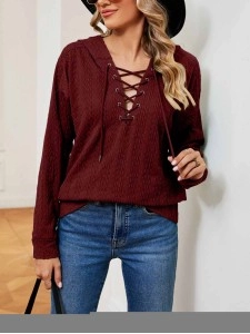 New style tie-neck long-sleeved top