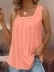 Orange square neck ruffled casual top vest