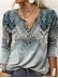 Owl long sleeve printed ethnic fashion T-shirt