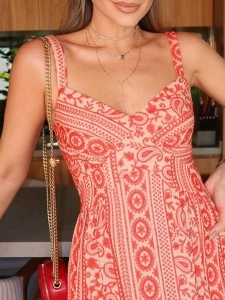 Paisley print halter dress
