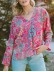 PAISLEY V NECK SHIFT CASUAL BLOUSE