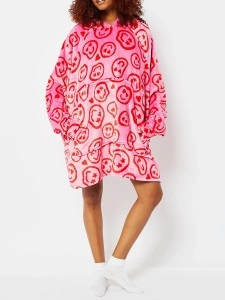 Pink Wool Blanket Hoodie