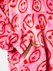 Pink Wool Blanket Hoodie