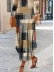 Plaid casual round neck dress