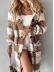 Plaid Print Horn Toggle Button Hooded Teddy Coat