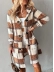 Plaid Print Horn Toggle Button Hooded Teddy Coat