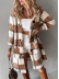 Plaid Print Horn Toggle Button Hooded Teddy Coat