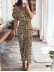 Printed pleated irregular strap dress