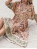 Printed V-Neck Short Sleeve Maxi Dress