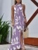 Purple halter dress with slit
