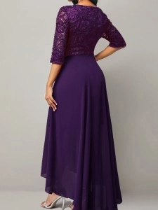 Purple lace patchwork dress dress