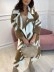 Qianniao grid color matching printed long woolen coat