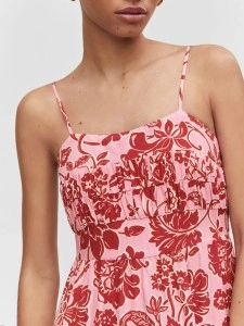 Red halter waist dress for women