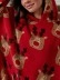 Red Reindeer Womens Oversized Blanket Hoodie