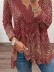 Retro lace patchwork printed T-shirt