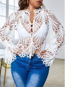 Ripped Sexy Flared Sleeve Breathable Women's Tops