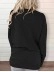 Round neck baton long sleeve pocket solid color loose T-shirt