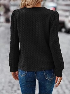 Round neck bubble long sleeve top air Fried Dough Twists sweater