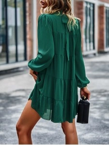 round neck long sleeve loose dress