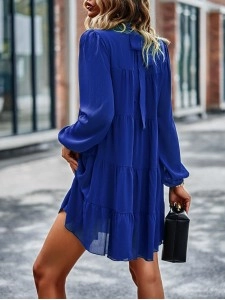 round neck long sleeve loose dress