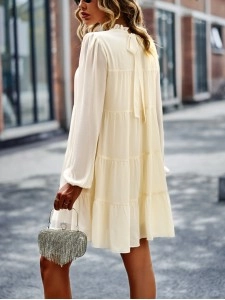 round neck long sleeve loose dress