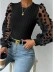 Round neck slimming pullover long sleeve chiffon shirt