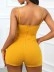 Sexy halter V-neck button-element slim-fit romper