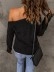 Sexy solid-color off-the-shoulder sweater