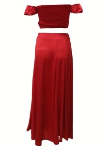 Sexy strapless, off-the-shoulder, half-skirt vacation suit