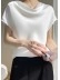 Simple and elegant satin shirt with swing neck