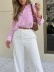 Simple elegant loose shirt + solid color pants 2-piece set