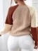 Simple market pullover sweater with rotator sleeves in contrasting colors