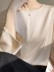 Simple satin shirt with crew neck pull-over