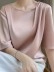 Simple satin shirt with crew neck pull-over