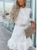 SINCERELY SWEET CROCHET LACE PETAL TRIM MINI DRESS