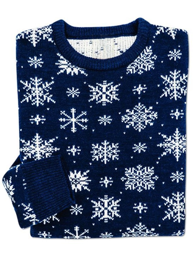 Snowflake Navy Winter Sweater