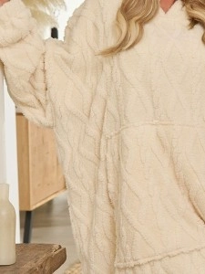 Soft plush large hoodie for home wear